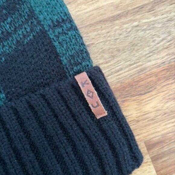 KAVU Beanie Creston Hunter UNISEX OSFM Cuffed Plaid Green Outdoor Gorpcore NWT - Picture 3 of 9